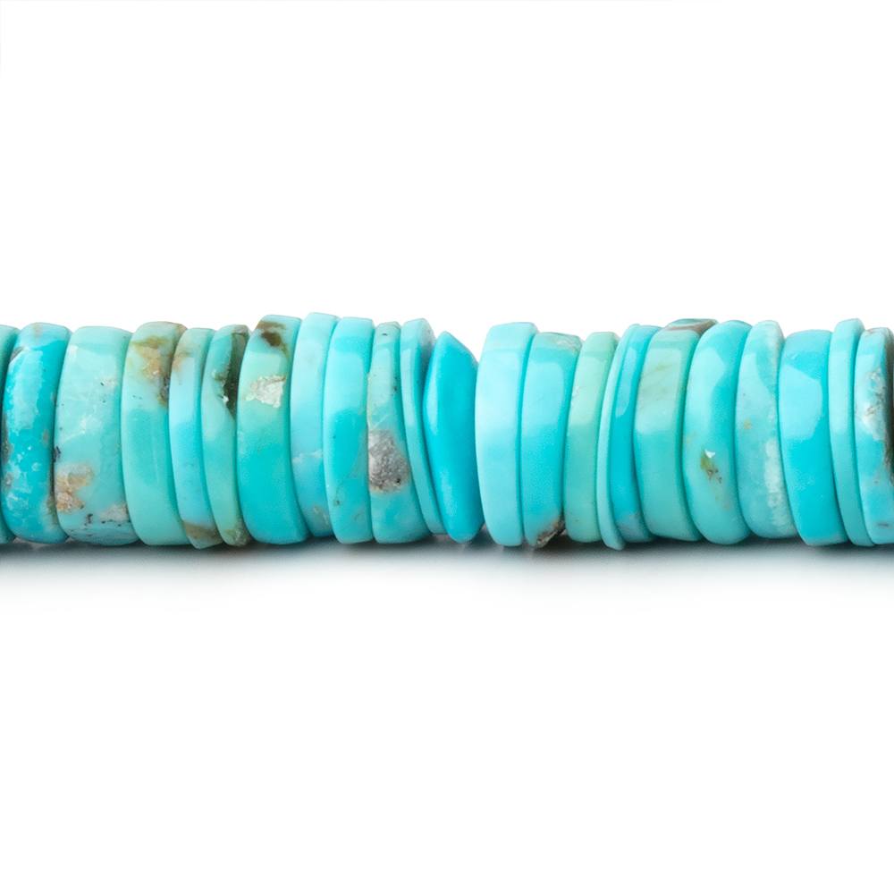 8mm Sleeping Beauty Turquoise Plain Heishi Beads 16 inch 275 pieces - Beadsofcambay.com