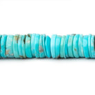 8mm Sleeping Beauty Turquoise Plain Heishi Beads 16 inch 275 pieces - Beadsofcambay.com