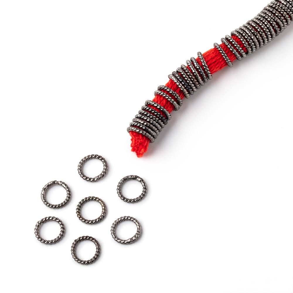 8mm Twisted Jump Rings on an 8 inch Strand - Beadsofcambay.com