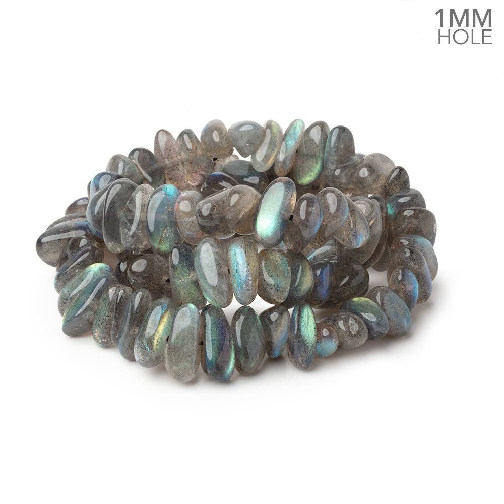 8x4 - 12x4.5mm Labradorite Plain Nugget 16 inch 96 Beads 1mm Hole AA - Beadsofcambay.com