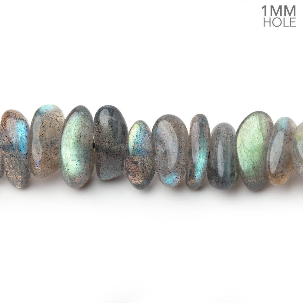 8x4 - 12x4.5mm Labradorite Plain Nugget 16 inch 96 Beads 1mm Hole AA - Beadsofcambay.com