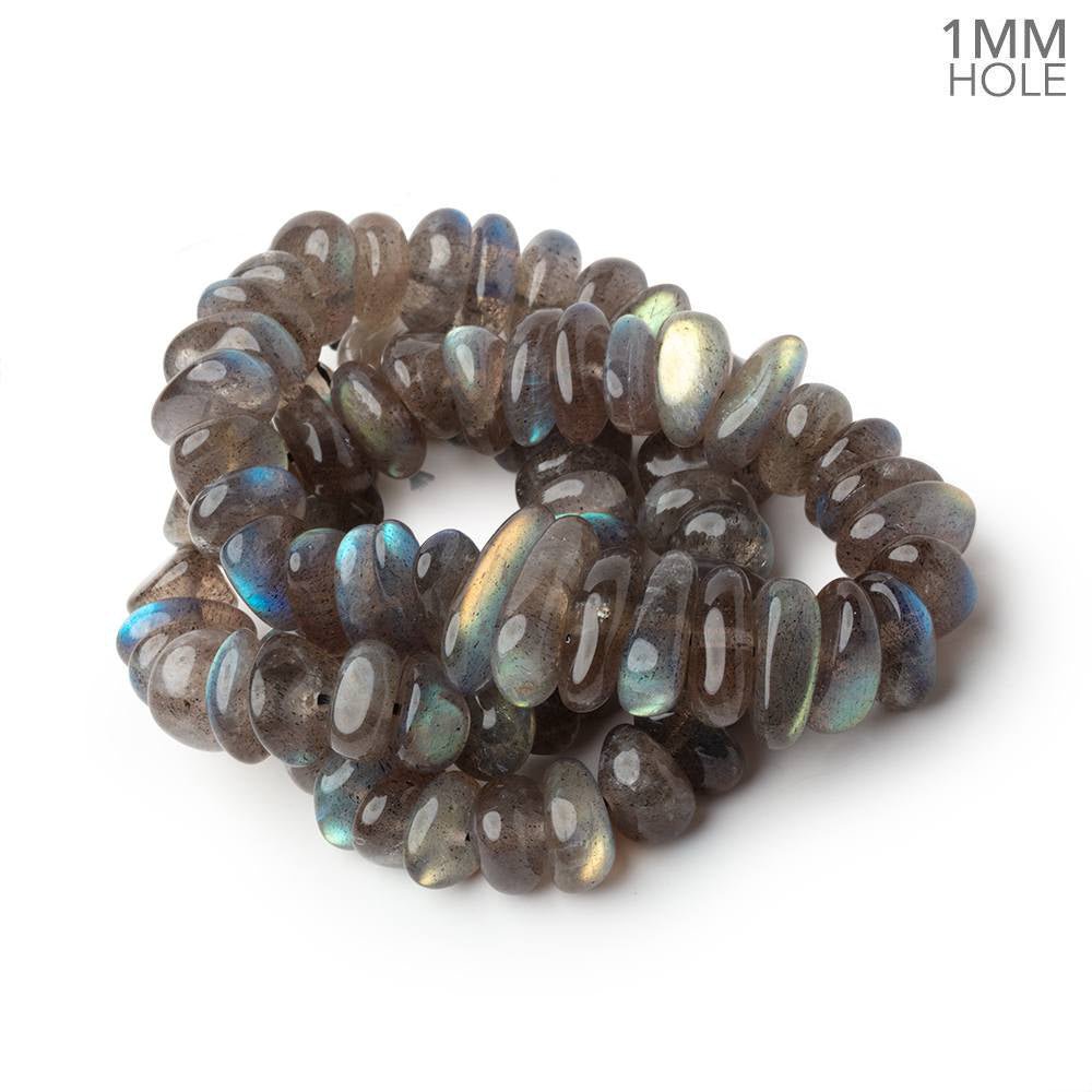 8x4 - 18x3.5mm Labradorite Plain Nugget 16 inch 88 Beads 1mm Hole AA - Beadsofcambay.com