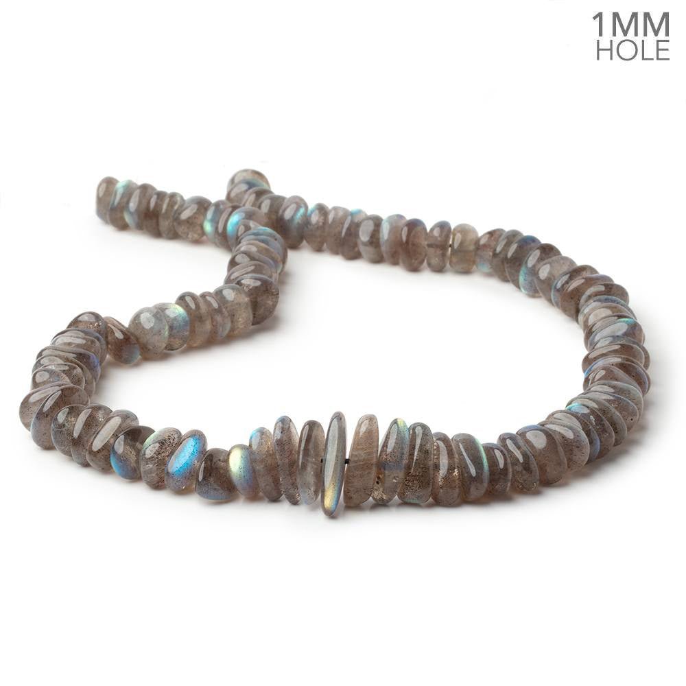 8x4 - 18x3.5mm Labradorite Plain Nugget 16 inch 88 Beads 1mm Hole AA - Beadsofcambay.com