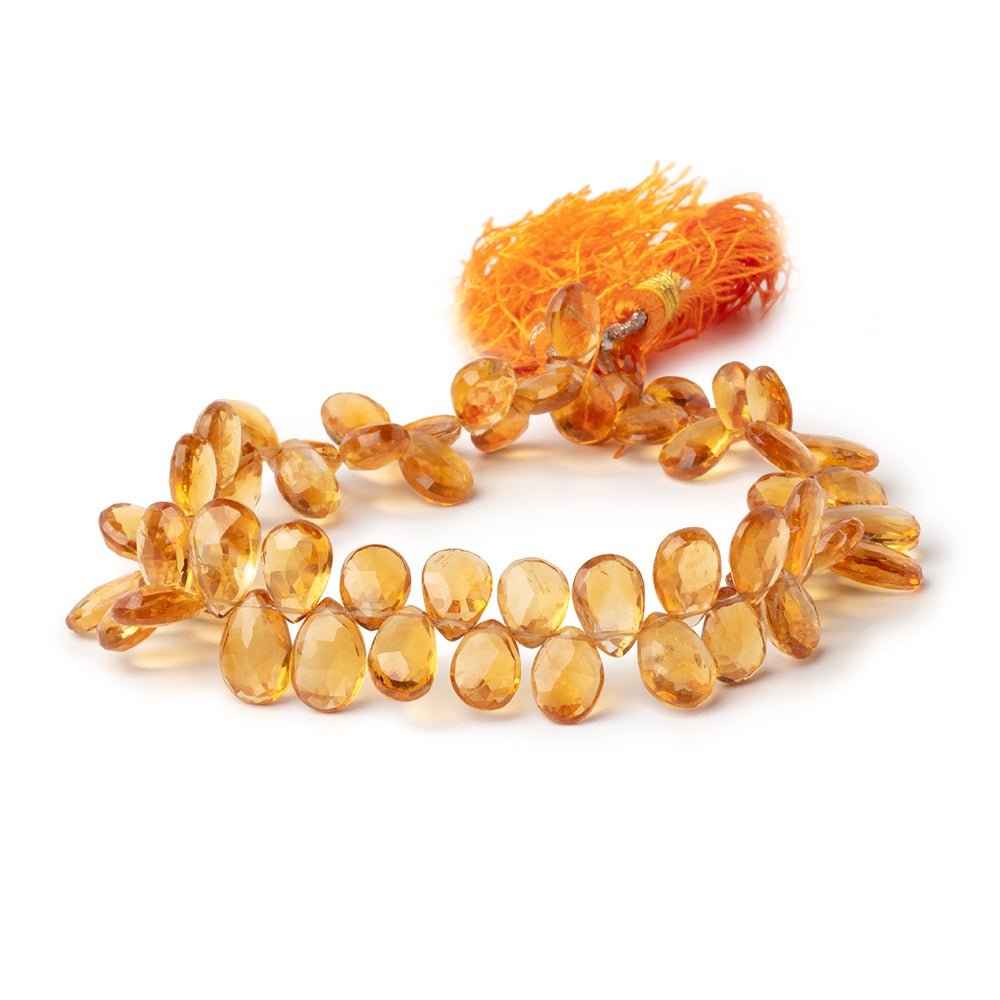 8x6 - 11x7mm Madeira Citrine Faceted Pear 8.5 inch 60 Beads - Beadsofcambay.com