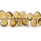8x6 - 11x9mm Whiskey Quartz Faceted Pear 14.5 inch 106 Beads AA - Beadsofcambay.com