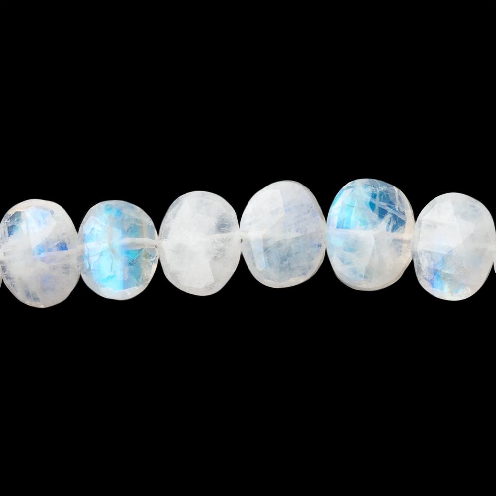8x6mm Rainbow Moonstone Faceted Oval Beads 8 inch 30 pieces - Beadsofcambay.com
