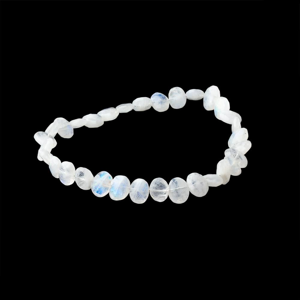 8x6mm Rainbow Moonstone Faceted Oval Beads 8 inch 30 pieces - Beadsofcambay.com