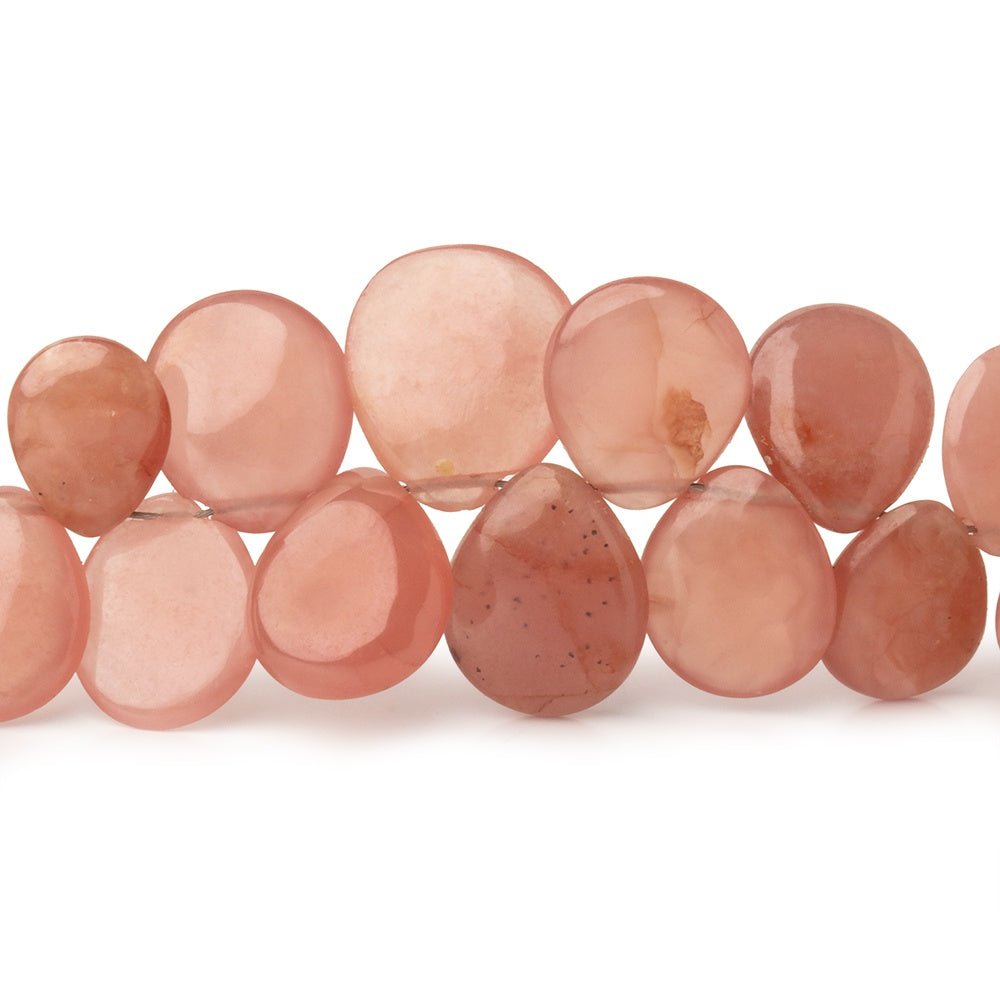 8x7 - 11x10mm Rhodochrosite Plain Pear Beads 7.5 inch 48 pieces - Beadsofcambay.com