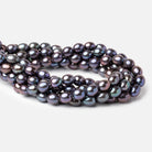 8x7.5 - 9x8mm Peacock Oval Freshwater Pearls 15.5 inch 40 Beads - Beadsofcambay.com