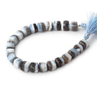 9-10mm Banded Owyhee Blue Opal Faceted Cube Beads 7.75 inch 21 pieces - Beadsofcambay.com