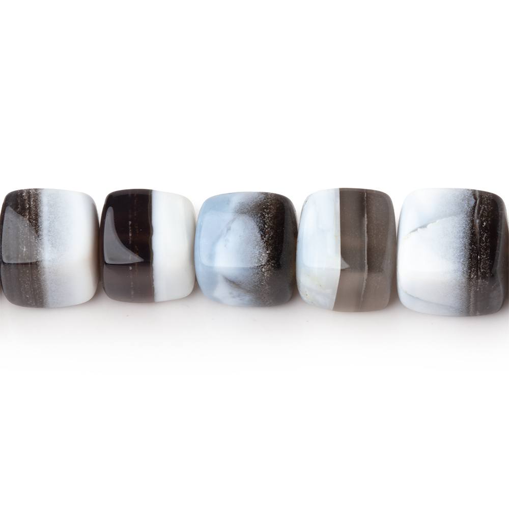 9-10mm Banded Owyhee Blue Opal Plain Cube Beads 7.5 inch 20 pieces - Beadsofcambay.com