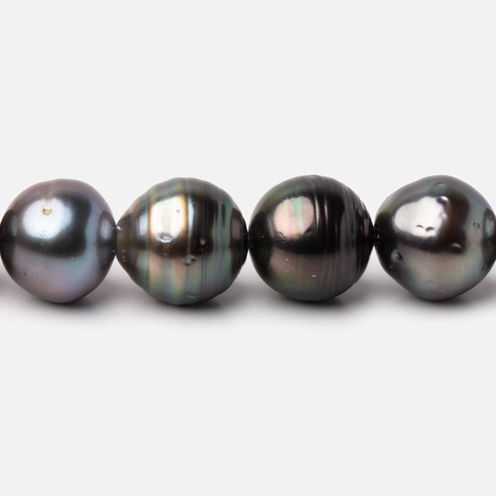 9-10mm Dark Tahitian Saltwater Pearls 16 inch 42 Beads AA - Beadsofcambay.com