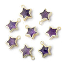 9 - 10mm Gold Leafed Amethyst Faceted Star Focal Pendant 1 piece - Beadsofcambay.com