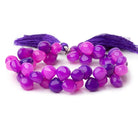9 - 10mm Orchid Purple Chalcedony Plain Heart 8 inch 50 Beads - Beadsofcambay.com