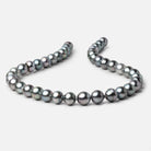 9 - 10mm Silver Tahitian Saltwater Pearl Beads 15.75 inch 41 pieces A - Beadsofcambay.com
