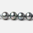 9 - 10mm Silver Tahitian Saltwater Pearl Beads 15.75 inch 41 pieces A - Beadsofcambay.com
