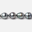 9 - 10mm Silver Tahitian Saltwater Pearl Beads 16 inch 36 pieces A - Beadsofcambay.com