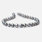 9 - 10mm Silver Tahitian Saltwater Pearl Beads 16 inch 36 pieces A - Beadsofcambay.com