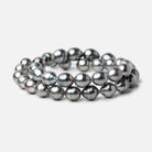 9 - 10mm Silver Tahitian Saltwater Pearl Beads 16 inch 36 pieces A - Beadsofcambay.com