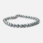 9 - 10mm Silver Tahitian Saltwater Pearl Beads 16 inch 37 pieces A - Beadsofcambay.com