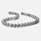 9 - 10mm Silver Tahitian Saltwater Pearl Beads 16 inch 39 pieces A - Beadsofcambay.com