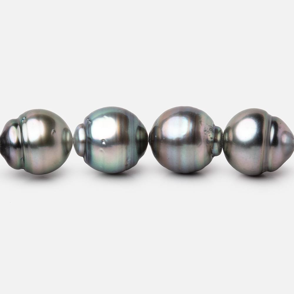 9 - 10mm Silver Tahitian Saltwater Pearl Beads 16 inch 39 pieces A - Beadsofcambay.com