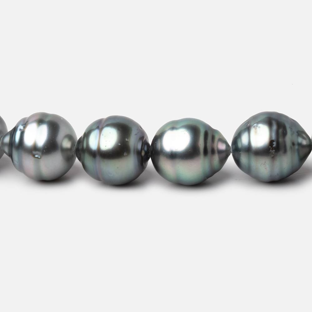 9 - 10mm Silver Tahitian Saltwater Pearl Beads 16 inch 40 pieces A - Beadsofcambay.com