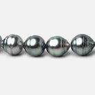 9 - 10mm Silver Tahitian Saltwater Pearl Beads 16 inch 40 pieces A - Beadsofcambay.com