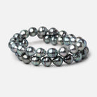 9 - 10mm Silver Tahitian Saltwater Pearl Beads 16 inch 40 pieces A - Beadsofcambay.com