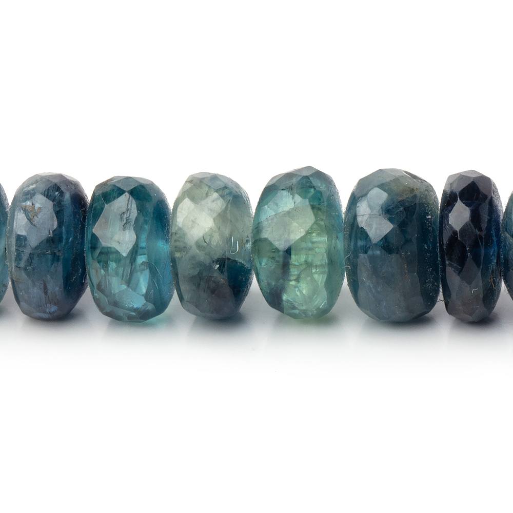 9 - 10mm Tanzanian Kyanite Faceted Rondelle 8 inch 45 Beads - Beadsofcambay.com