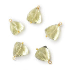 9-10mm Vermeil Wire Wrapped Lemon Quartz Faceted Trillion 1 Pendant - Beadsofcambay.com