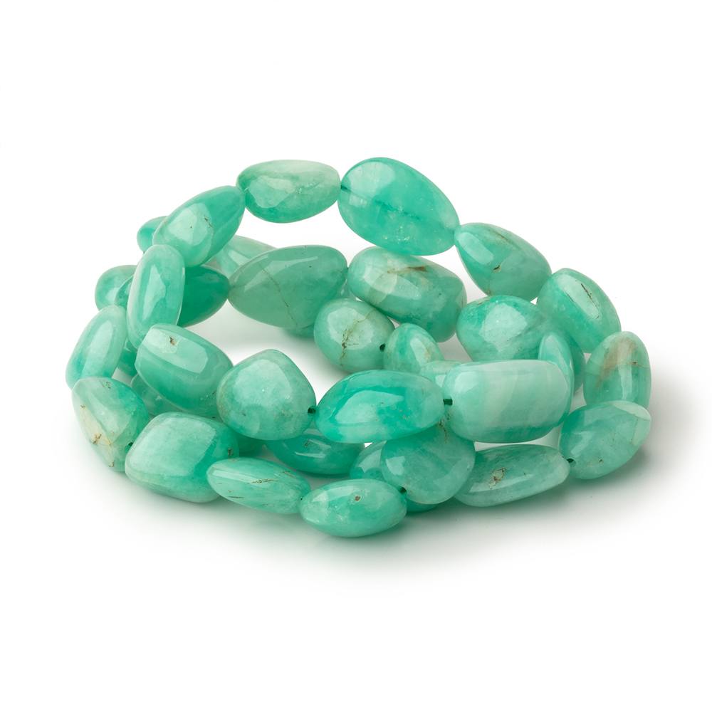 9 - 14mm Colombian Emerald Plain Nugget 16 inch 36 Beads AA - Beadsofcambay.com