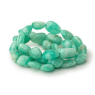 9 - 14mm Colombian Emerald Plain Nugget 16 inch 36 Beads AA - Beadsofcambay.com