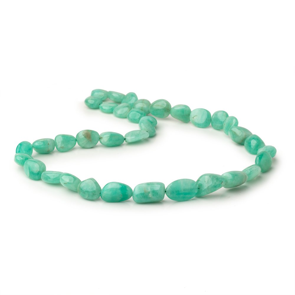 9 - 14mm Colombian Emerald Plain Nugget 16 inch 36 Beads AA - Beadsofcambay.com