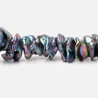 9-14mm Peacock Center Drill Keshi Freshwater Pearls 15 inch 90 Beads - Beadsofcambay.com