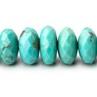 9 - 16.5mm Sleeping Beauty Turquoise Faceted Rondelle 18 inch 67 Beads AAA - Beadsofcambay.com