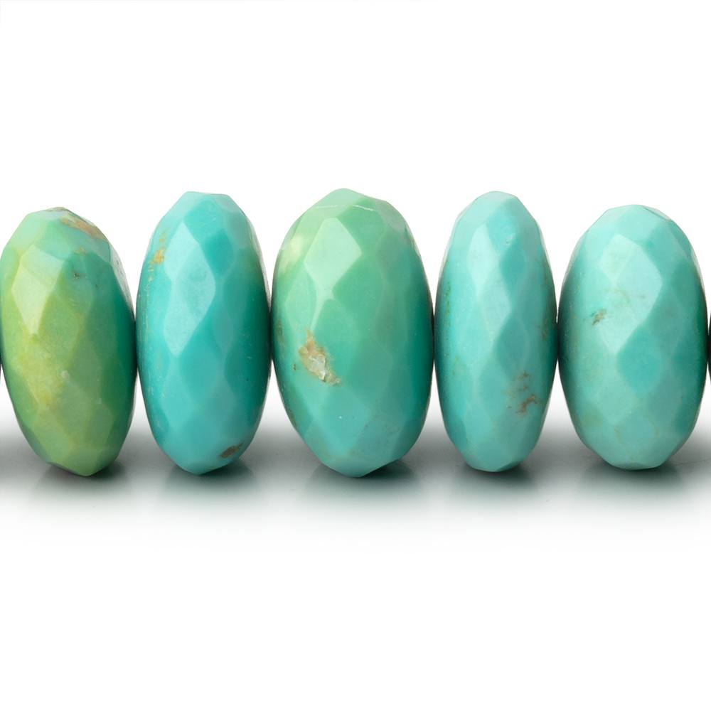 9 - 16.5mm Sleeping Beauty Turquoise Faceted Rondelle 18 inch 70 Beads AAA - Beadsofcambay.com