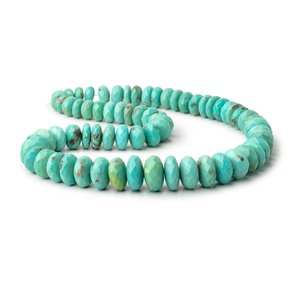 9 - 16.5mm Sleeping Beauty Turquoise Faceted Rondelle 18 inch 70 Beads AAA - Beadsofcambay.com
