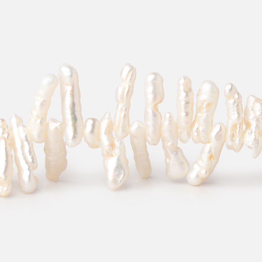 9 - 16mm Cream Top Drill Biwa Freshwater Pearls 16 inch 120 beads AA - Beadsofcambay.com
