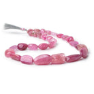 9 - 29mm Rubellite Tourmaline Plain Nugget Beads 20 inch 30 pieces AA - Beadsofcambay.com