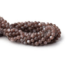 6.5mm Chocolate Moonstone Faceted Round 13.25 inch 53 Beads AA - BeadsofCambay.com