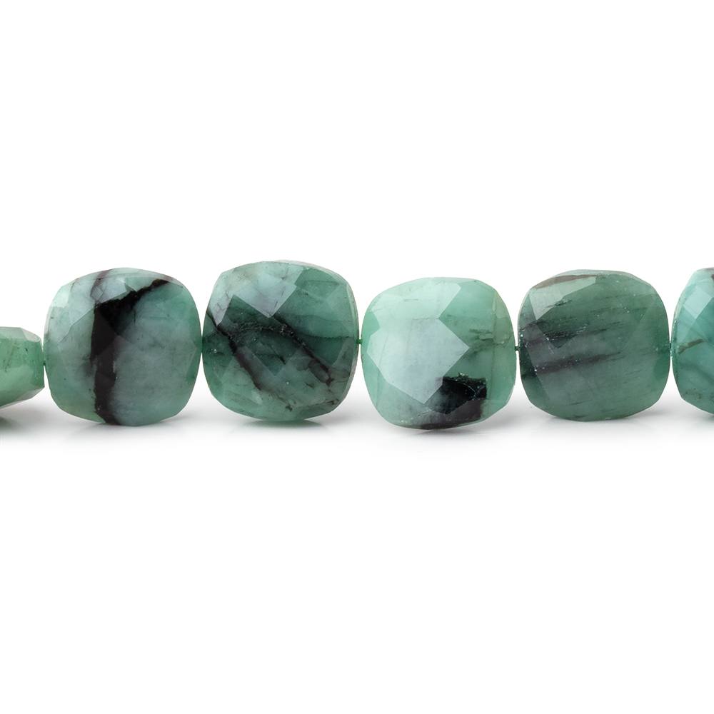 9.5-10mm Brazilian Emerald Faceted Pillow 8 inch 20 Beads - Beadsofcambay.com