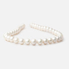 9.5-11mm Off White Near Round Freshwater Pearl Beads 15.75 inch 40 pieces - Beadsofcambay.com