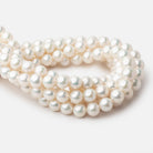 9.5-11mm Off White Near Round Freshwater Pearl Beads 15.75 inch 40 pieces - Beadsofcambay.com