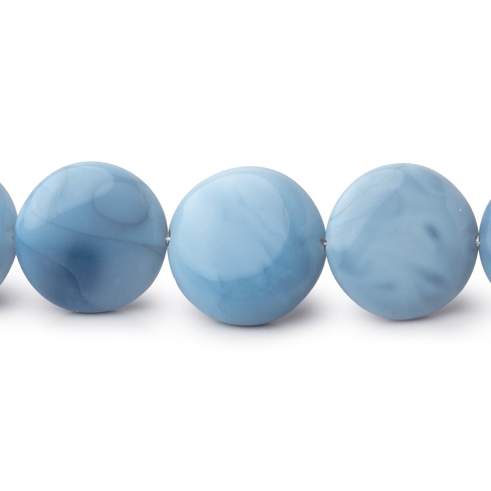 9.5 - 15mm Owyhee Blue Opal Plain Coin Beads 16 inch 34 pieces - Beadsofcambay.com