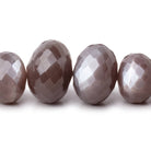 9.5 - 18.5mm Chocolate Brown Moonstone Faceted Rondelle 16 inch 49 Beads - Beadsofcambay.com