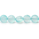 9.5mm Seafoam Blue Chalcedony Faceted Coin Beads 8 inch 22 pieces - Beadsofcambay.com