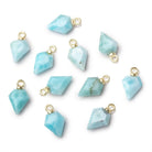 9.5x7.5mm Larimar Modified Shield Pendant 1 piece - Beadsofcambay.com