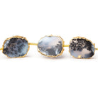 15x12-16x13mm Gold Leafed Dendritic Opal slice strand 8 inch 10 pieces - BeadsofCambay.com