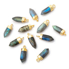 14-16mm Gold Leafed Labradorite Spike Pendant 1 piece - BeadsofCambay.com